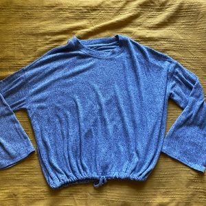 Gray Drawstring Waist Sweater